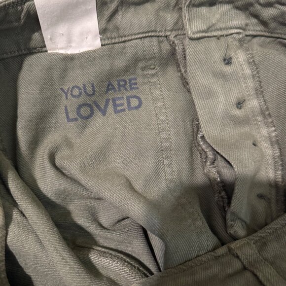 Amo Zip Utility Trouser Mid Rise Slim Fit Tapered Leg Size 27 Sage Green Cotton - Picture 7 of 16